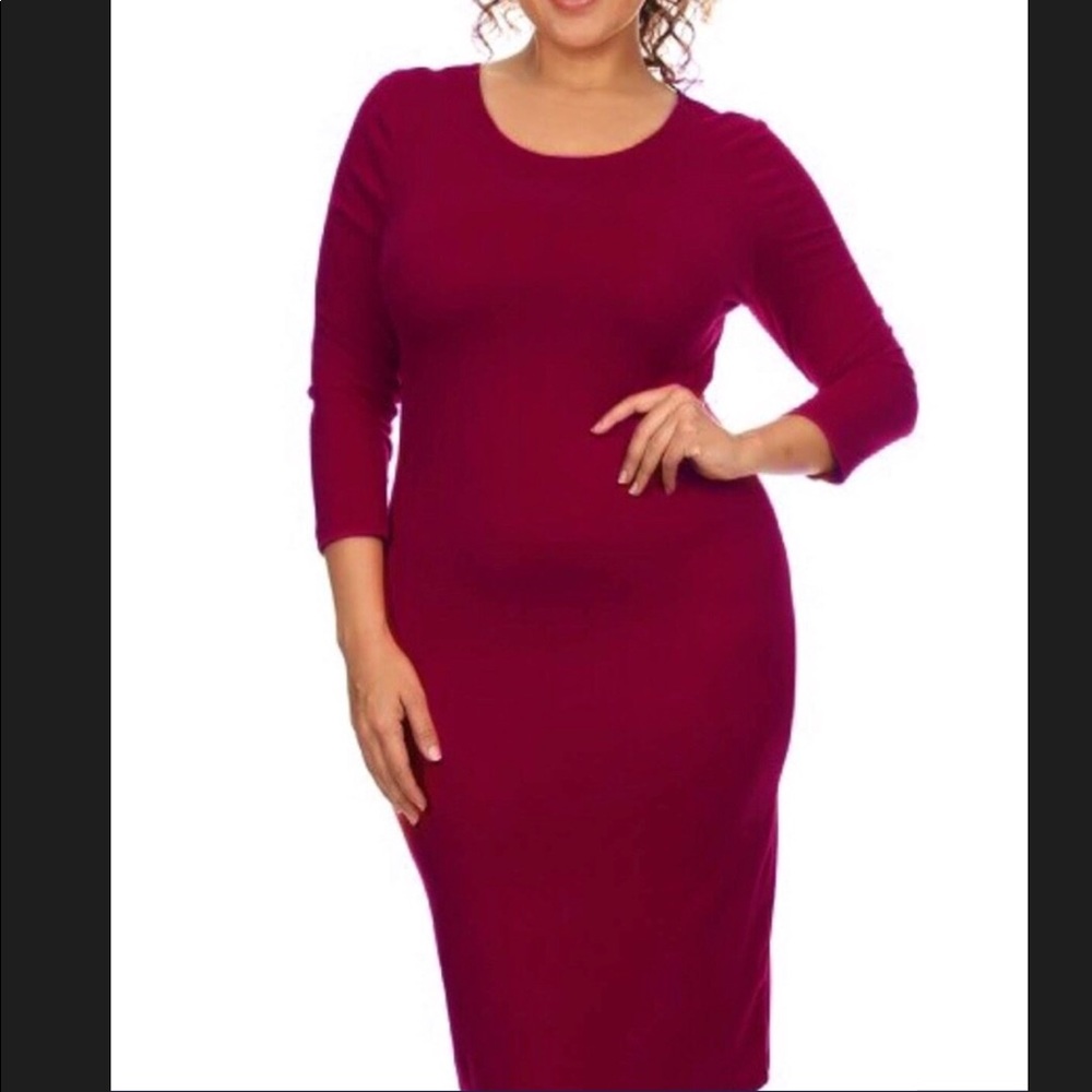 Burgundy Bodycon Dress